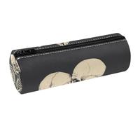 VAPOKF Astuccio in pelle con due teschi abbracciati, per penne, matite, monete, cosmetici, cosmetici, cancelleria per studenti, scuola, ufficio