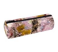 VAPOKF Astuccio in pelle con foglie autunnali secche, per penne, matite, monete, cosmetici, articoli di cancelleria per studenti, scuola, ufficio, Multi, 20x6.3cm/7.9x2.5in, Astuccio per matite