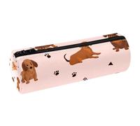 VAPOKF Astuccio in pelle con impronte di cani grigi, portapenne, portamonete, trousse per trucchi per studenti, cancelleria, scuola, ufficio