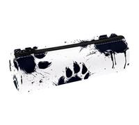 VAPOKF Astuccio in pelle con impronte di zampa di lupo, portapenne, portamonete, trousse per trucchi per studenti, cancelleria, scuola, ufficio