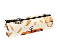 VAPOKF Astuccio in pelle con mazzo di grano e trattori, per penne, matite, monete, cosmetici, per studenti, cancelleria, scuola, ufficio