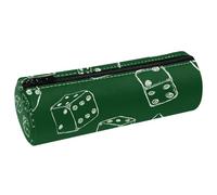 VAPOKF Astuccio in pelle con motivo a dadi con disegno di gesso, portamonete, trousse per trucchi per studenti, cancelleria, scuola, ufficio, Multi, 20x6.3cm/7.9x2.5in, Astuccio per matite