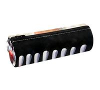 VAPOKF Astuccio in pelle con palla da bowling e spilli, per penne, matite, monete, cosmetici, cosmetici, cancelleria per studenti, scuola, ufficio