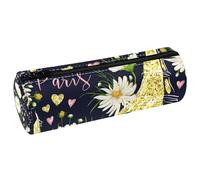 VAPOKF Astuccio in pelle con stampa a torre glitterata dorata e camomilla, per penne, matite, cosmetici, cosmetici, cancelleria per studenti, scuola, ufficio, Multi, 20x6.3cm/7.9x2.5in, Astuccio per