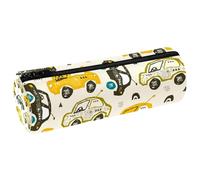 VAPOKF Astuccio in pelle disegnato a mano con auto sulla strada, portapenne, portamonete, trousse per trucchi per studenti, cancelleria, scuola, ufficio, Multi, 20x6.3cm/7.9x2.5in, Astuccio per matite