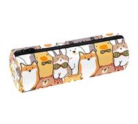 VAPOKF Astuccio in pelle ecologica in poliuretano, con koala, orso, anatra, coniglio, astuccio per penne, cancelleria per studenti, astuccio per trucchi per donne, ragazze, ragazzi, bambini, scuola e