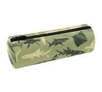 VAPOKF Astuccio in pelle ecologica in poliuretano, con squali e razze, organizer per cancelleria per studenti, per donne, ragazze, ragazzi, bambini, scuola, ufficio, Multi, 20x6.3x6.3 CM, Astuccio