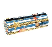 VAPOKF Astuccio in pelle PU con conchiglie marine con corda di canapa, astuccio per penne e cancelleria per studenti, astuccio per trucchi per donne, ragazze, ragazzi, bambini, scuola e ufficio, Multi