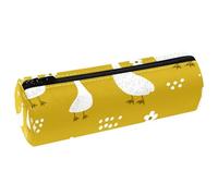 VAPOKF Astuccio in pelle PU con disegno di oche sul prato, astuccio per penne, cancelleria per studenti, astuccio per trucchi per donne, ragazze, ragazzi, bambini, scuola e ufficio, Multi, 20x6.3x6.3
