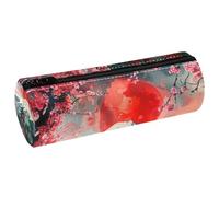 VAPOKF Astuccio in pelle PU con stampa del Tempio delle ciliegie del Monte Fuji, astuccio per penne e cancelleria per studenti, astuccio per trucchi per donne, ragazze, ragazzi, bambini, scuola e