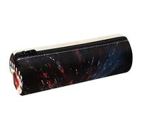 VAPOKF Astuccio in pelle rossa con palla da bowling e spilli, per penne, matite, monete, cosmetici, cosmetici, cancelleria per studenti, scuola, ufficio