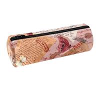 VAPOKF Astuccio in pelle vintage con lettera scritta con farfalla per penne, matite, portamonete, cosmetici, per studenti, cancelleria per scuola, ufficio, Multi, 20x6.3cm/7.9x2.5in, Astuccio per