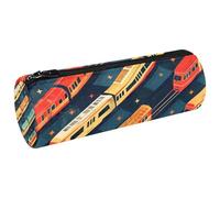 VAPOKF Astuccio in tela colorato con treno sulla strada, per penne, matite, monete, cosmetici, cosmetici, cancelleria per studenti, scuola, ufficio, Multi, 20x6.3cm/7.9x2.5in, Astucci per matite