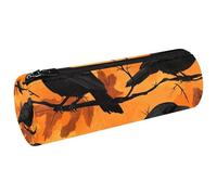 VAPOKF Astuccio in tela con corvo sul ramo, portamonete, trousse per cosmetici, per studenti, cancelleria, scuola, ufficio