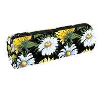 VAPOKF Astuccio in tela con girasoli e camomilla, per penne, matite, monete, cosmetici, per studenti, cancelleria, scuola, ufficio, Multi, 20x6.3cm/7.9x2.5in, Astucci per matite