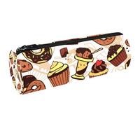 VAPOKF Astuccio in tela con muffin, cioccolato, gelato, pane, ciambella, portapenne, portamonete, trousse per trucchi per studenti, cancelleria, scuola, ufficio, Multi, 20x6.3cm/7.9x2.5in, Astucci per