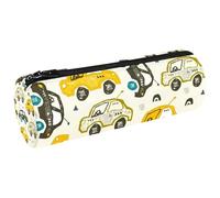 VAPOKF Astuccio in tela disegnato a mano con auto sulla strada, portamonete, trousse per trucchi per studenti, cancelleria, scuola, ufficio, Multi, 20x6.3cm/7.9x2.5in, Astucci per matite