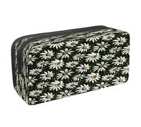 VAPOKF Astuccio per matite Astuccio per cancelleria per studenti con cerniera per ragazzi ragazze materiale scolastico e ufficio, fiori in fiore da giardino, motivo senza cuciture di camomilla, 2,3 x