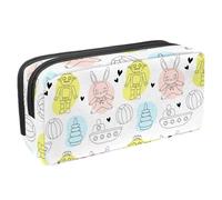 VAPOKF Astuccio per matite, borsa di cancelleria per studenti per ragazze adolescenti, forniture per ufficio scuola - motivo carro armato robot coniglio cartone animato, 2,3 x 8,2 x 3,9 pollici / 6 x