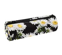 VAPOKF Astuccio per matite con fiori di camomilla, in pelle PU, per studenti, cancelleria e trucchi, per donne, ragazze, ragazzi, bambini, scuola e ufficio, Multi, 20x6.3x6.3 CM, Astuccio