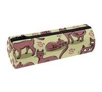 VAPOKF Astuccio per matite con gatto che dorme, in pelle PU, per studenti, cancelleria, trucchi, per donne, ragazze, ragazzi, bambini, scuola e ufficio, Multi, 20x6.3x6.3 CM, Astuccio