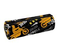 VAPOKF Astuccio per matite con moto e pneumatici, in pelle PU, organizer per cancelleria per studenti, per donne, ragazze, ragazzi, bambini, scuola e ufficio, Multi, 20x6.3x6.3 CM, Astuccio