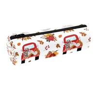 VAPOKF Astuccio per matite con pick-up e zucca autunnale, in pelle PU, organizer per cancelleria per studenti, astuccio per trucchi, per donne, ragazze, ragazzi, bambini, scuola e ufficio, Multi