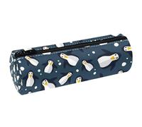 VAPOKF Astuccio per matite con pinguini e ghiaccio del Polo Nord, in pelle PU, per studenti, cancelleria, organizer per trucchi, per donne, ragazze, ragazzi, bambini, scuola e ufficio, Multi