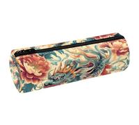 VAPOKF Astuccio per matite con stampa di drago cinese, in pelle PU, astuccio per cancelleria per studenti, astuccio per trucchi, per donne, ragazze, ragazzi, bambini, scuola e ufficio, Multi