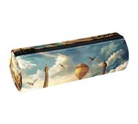 VAPOKF Astuccio per matite con stampa di edificio di Parigi in Europa, in pelle PU, astuccio per penne, cancelleria per studenti, astuccio per trucchi, per donne, ragazze, ragazzi, bambini, scuola e