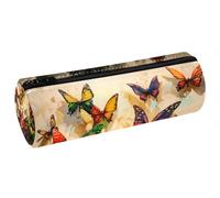 VAPOKF Astuccio per matite con stampa di farfalle dai colori vivaci, in pelle PU, per studenti, cancelleria, trousse per trucchi per donne, ragazze, ragazzi, bambini, scuola e ufficio, Multi