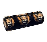 VAPOKF Astuccio per matite con stampa leoni, in pelle PU, astuccio per penne, cancelleria per studenti, astuccio per trucchi, per donne, ragazze, ragazzi, bambini, scuola e ufficio, Multi, 20x6.3x6.3