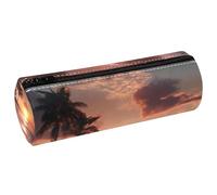 VAPOKF Astuccio per matite con stampa tramonto di Palm Beach, in pelle PU, per studenti, cancelleria, trousse per trucchi per donne, ragazze, ragazzi, bambini, scuola e ufficio, Multi, 20x6.3x6.3 CM