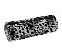 VAPOKF Astuccio per matite con viso di cucciolo di leopardo, in pelle PU, astuccio per penne, cancelleria per studenti, astuccio per trucchi, per donne, ragazze, ragazzi, bambini, scuola e ufficio