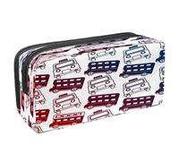 VAPOKF Astuccio per matite e penne, astuccio per cancelleria per studenti, con cerniera, per ragazzi e ragazze, forniture per scuola e ufficio, macchinari per betoniera, Autobus e taxi rossi a due