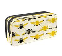 VAPOKF Astuccio per matite e penne, astuccio per cancelleria per studenti, con cerniera, per ragazzi e ragazze, forniture per scuola e ufficio, rose rosse, Bumble Bees, silhouette, con, miele,
