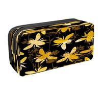 VAPOKF Astuccio per matite e penne, astuccio per cancelleria per studenti, con cerniera, per ragazzi e ragazze, forniture per scuola e ufficio, rose rosse, Silhouette di Bumble Bees,