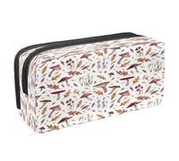 VAPOKF Astuccio per matite e penne, astuccio per cancelleria per studenti, con cerniera, per ragazzi e ragazze, materiale scolastico e ufficio, uccelli multicolore, Funghi della foresta e congedo