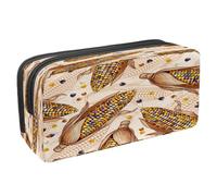 VAPOKF Astuccio per matite e penne, astuccio per cancelleria per studenti, con cerniera, per ragazzi e ragazze, materiale scolastico e ufficio, uccelli multicolore, Modello di mais indiano,