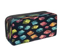 VAPOKF Astuccio per matite e penne con cerniera, per ragazzi e ragazze, per scuola e ufficio, dadi colorati, Multi, 2.3x8.2x3.9in/6x21x10cm, Astuccio