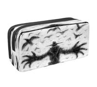 VAPOKF Astuccio per matite per studenti borsa per articoli pa con cerniera per ragazzi ragazze forniture per scuola e ufficio, zombie mano dell'inferno, Male spaventoso e corvi volanti,