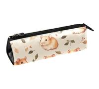 VAPOKF Astuccio per penne con criceto e scritta in lingua inglese "Hamster and leave", astuccio compatto con cerniera