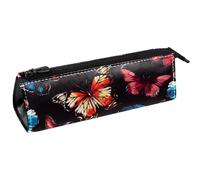 VAPOKF Astuccio per penne con farfalle dai colori vivaci, astuccio per cancelleria, astuccio per cosmetici, borsa compatta con cerniera