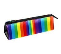 VAPOKF Astuccio per penne con motivo a righe verticali arcobaleno colorato astuccio per cancelleria astuccio per matite cosmetico borsa compatta con cerniera, Multi, 5.5 ×6 ×20CM/2.2x2.4x7.9 in,
