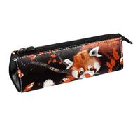 VAPOKF Astuccio per penne con panda rosso su albero di bacche, astuccio per cancelleria, astuccio per cosmetici, borsa compatta con cerniera