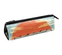 VAPOKF Astuccio per penne con treno retrò sulla ferrovia, astuccio per cancelleria, astuccio per matite, cosmetici, borsa compatta con cerniera