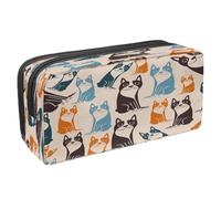 VAPOKF Astuccio per penne e cancelleria per studenti, con cerniera, per ragazzi e ragazze, articoli per la scuola e l'ufficio, simpatici gatti, Simpatico cane Boston Terrier, 2.3x8.2x3.9in/6x21x10cm