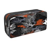 VAPOKF Astuccio per penne e cancelleria per studenti, con cerniera, per ragazzi e ragazze, articoli per la scuola e l'ufficio, Halloween gatto nero zucca, Pietra tombale dell'albero morto di