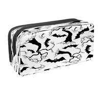 VAPOKF Astuccio per penne e cancelleria per studenti, con cerniera, per ragazzi e ragazze, articoli per la scuola e l'ufficio, Halloween gatto nero zucca, Albero morto pipistrelli volanti di