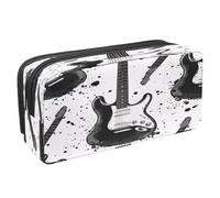 VAPOKF Astuccio per penne e cancelleria per studenti, con cerniera, per ragazzi e ragazze, forniture per scuola e ufficio, chitarra e macchie di inchiostro, Multi, 2.3x8.2x3.9in/6x21x10cm, Astuccio